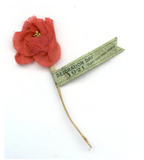 A US poppy from commemoration for Memorial Day in 1921, known as “Decoration Day” at the time. Canadian poppies used a similar design. Source: Canadian War Museum, “Poppy” (1921)