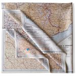 Map design with a geometric pattern on a white background