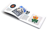 Book open to page about Toronto Maple Leafs hockey memorabilia
