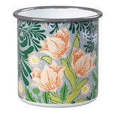 Enamel Pot with Green William Morris print