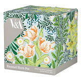 V & A Enamel Pot box with Green William Morris print