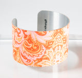 Pink Paisley Wide Cuff Bracelet
