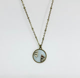 Vintage button necklace, 1930s in dove grey