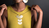 Brass Protector Necklace on model 