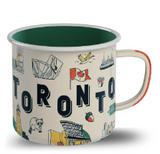 Mug with 'Toronto' text and various icons on a white background