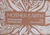 Soap packaging with 'Mother Earth' branding and leaf design