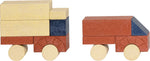 Blocks assembled into truck shapes