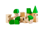 Wooden blocks in a variety of shapes