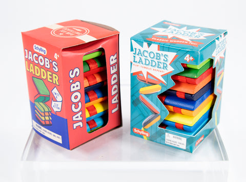 Jacob's ladder game in red and blue boxes