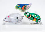 Wind up toys in mouse bird and frog shapes
