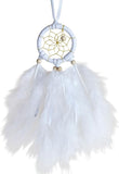 Natural Dream Catcher in White with wooden bead