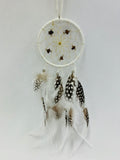 Natural Dream Catcher in White with Tiger's Eye stones