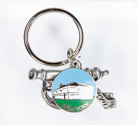 Keychain with Fort York Blockhouse and Cannon 
