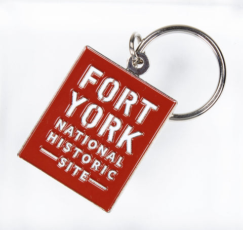 Fort York text logo keychain.