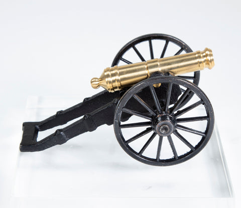 Close product shot of miniature field cannon