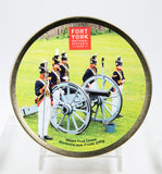 Mixed fruit drops tin with image of the Royal Regiment of Canadian Artillery