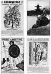 Black and white page from book of 4 War-time posters shown