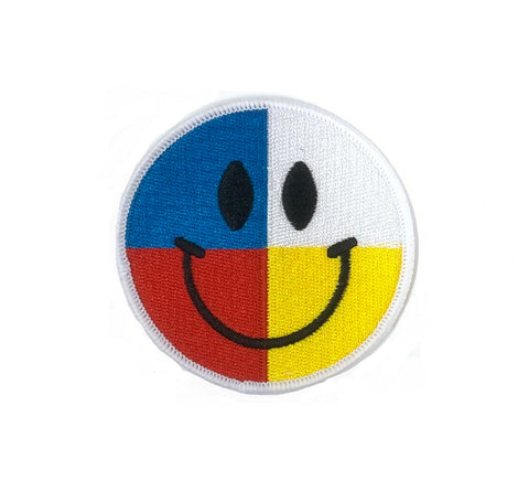 Embroidered smile medicine wheel patch