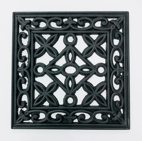 A square rubber stepping mat with Scroll and Diamond styling