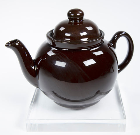 Round teapot in brown