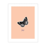 Eco-friendly greeting card with butterfly illustration and the words "Joy"