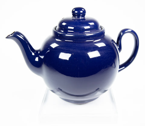 Round teapot in cobalt blue