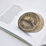 Book open to page about Shoe Polish 