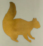 Close up of gold squirrel design.