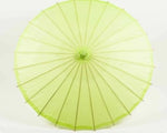 Open lime green parasol