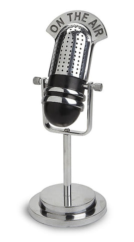 Close product shot of  vintage microphone figurine