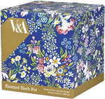 V & A Enamel Pot box with Blue William Killburn print