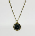 Vintage button necklace, 1930s in black