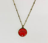 Vintage button necklace, 1930s in red