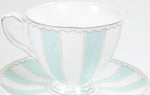 Mint striped teacup and saucer 