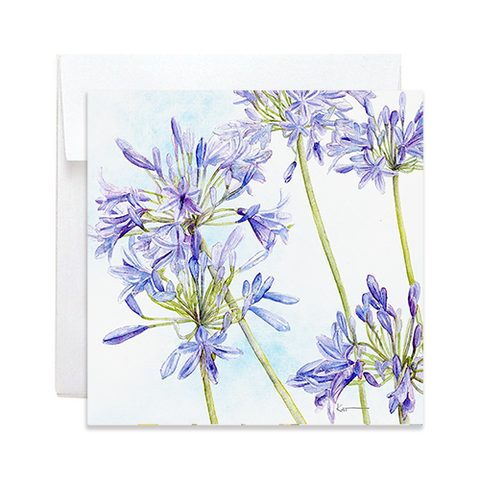 Allium watercolour note card and envelope