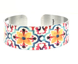 Moroccan Tile print Cuff Bracelet 