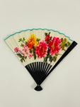 Unfolded fan shown with Floral print