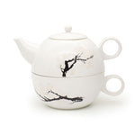 Stacked Kikkerland blossom morph teapot and teacup