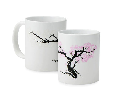 2 Kikkerland blossom morph mugs, showing colour difference. 