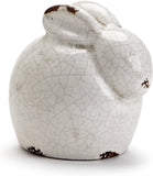 Small white crackle sitting rabbit