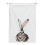Henrietta Hare animal portrait tea towel