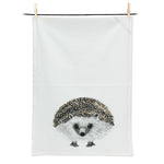 Henry Hedgehog animal portrait tea towel