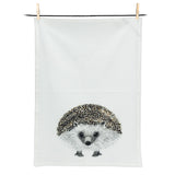 Henry Hedgehog animal portrait tea towel