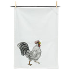 Ralph Rooster animal portrait tea towel