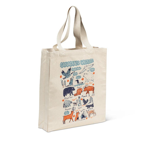"Canadian Wildlife Tote Bag" illustration by Julia Gash 