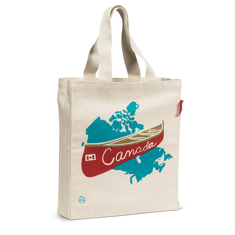 Canvas Tote Bag with Canoe illustration by Wendy Tancock
