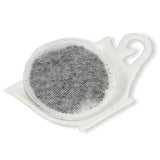 Teacup teabag holder with teabag on top