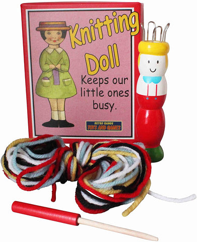 Knitting doll kit with contents showing