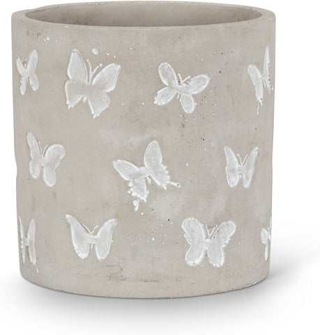 Butterfly planter with debossed butterfly shapes